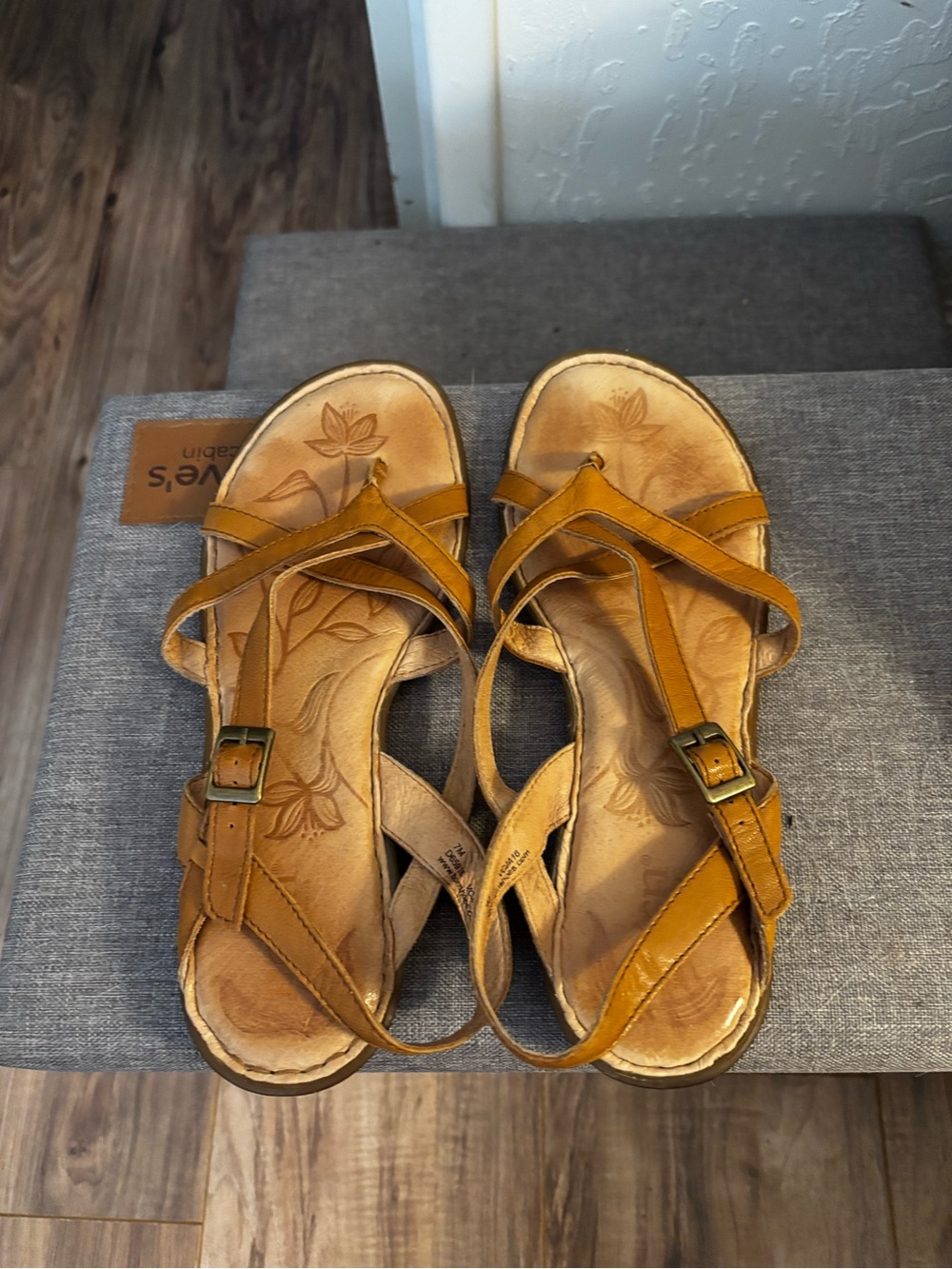 Born Women's Mustard Tan Strappy Leather Sandals